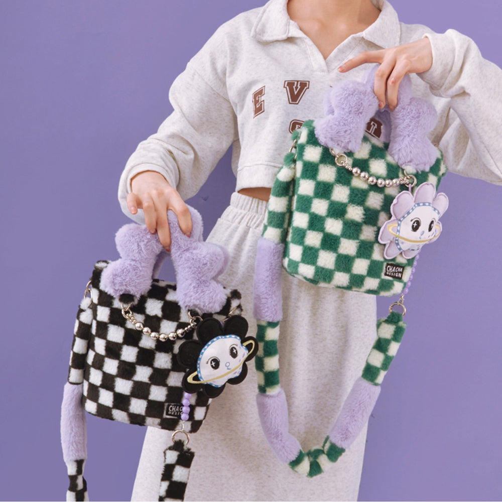 Nibimi Cute Flower Checkerboard Bag NM2339