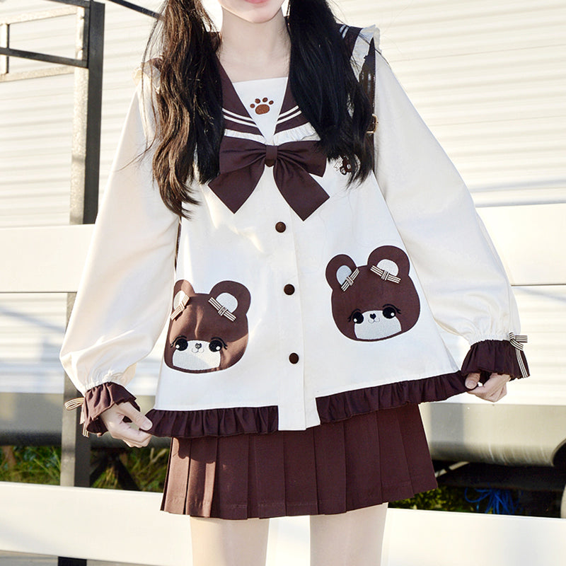 Nibimi Lolita bear JK uniform suit NM2860