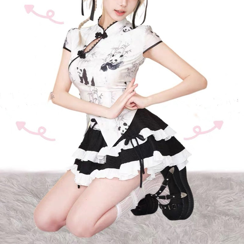 Nibimi lolita Panda lace maid set NM3338