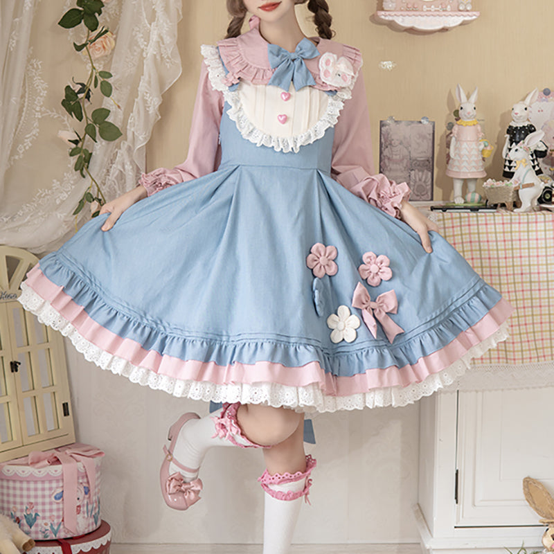 Nibimi Lolita Bow Flower JSK Dress NM3347