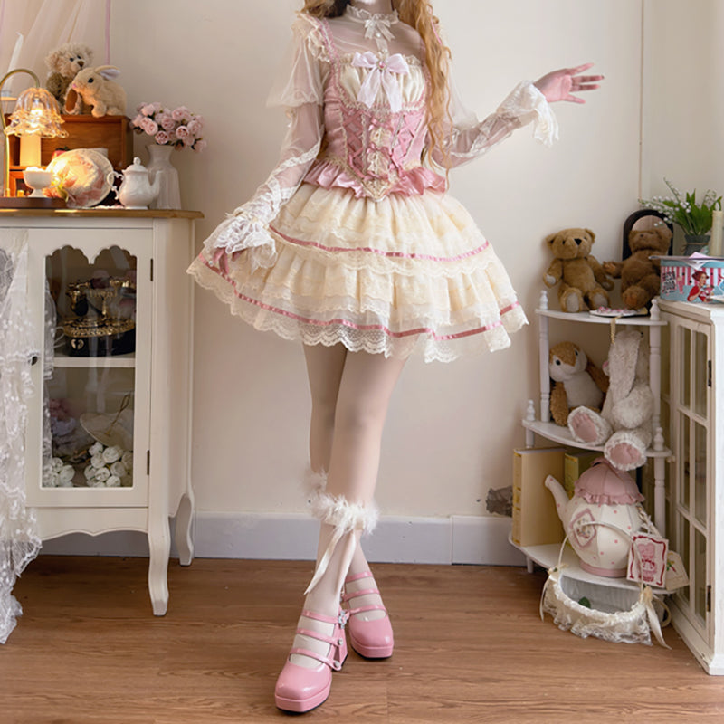 Nibimi Lolita ballet style bow JSK dress NM3366