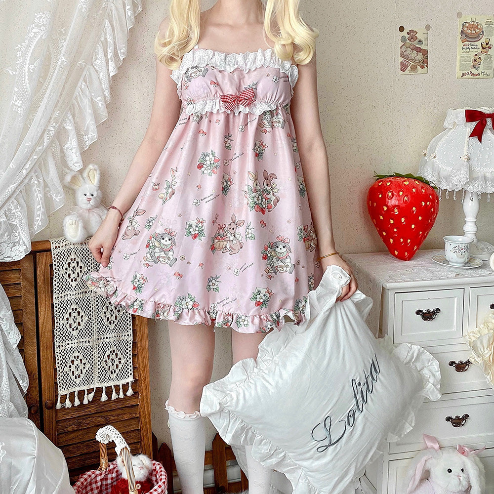 Nibimi Lolita Rabbit Strawberry Nightdress NM3374