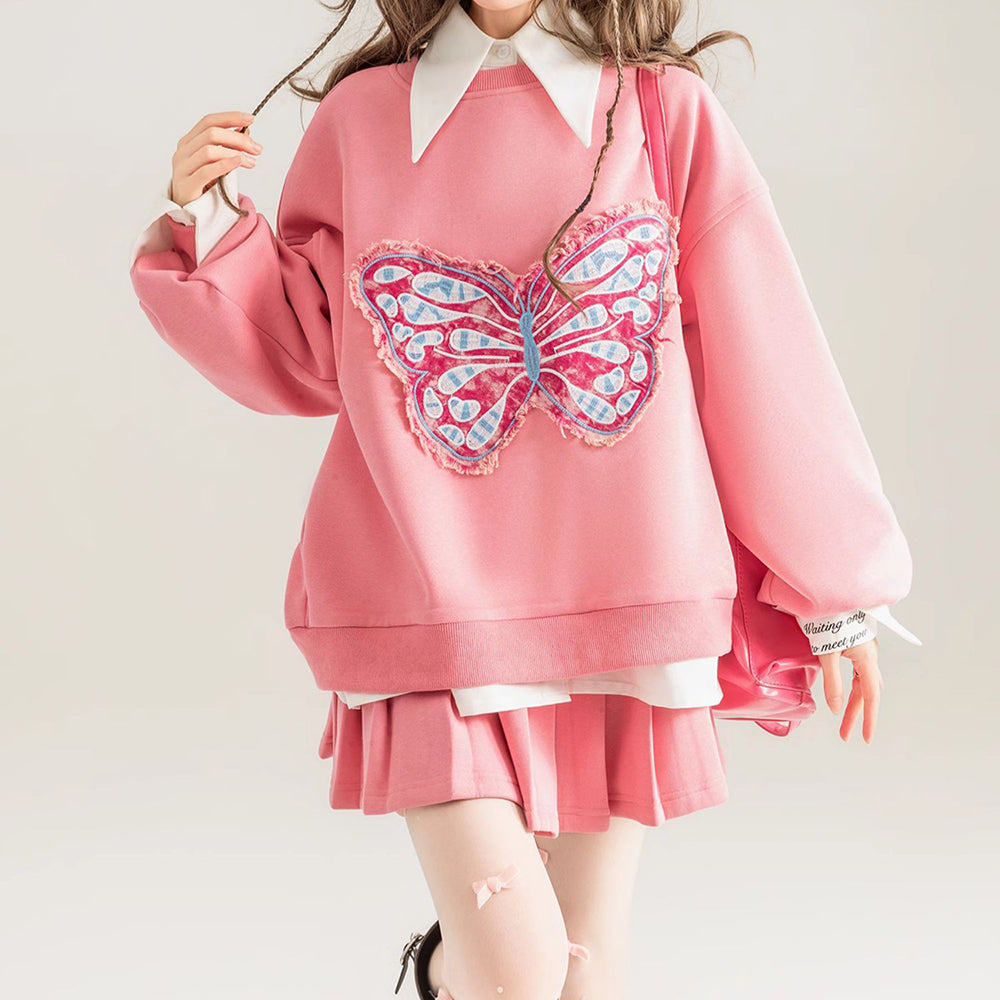 Nibimi Kawaii Butterfly Dopamine Sweatshirt NM3395