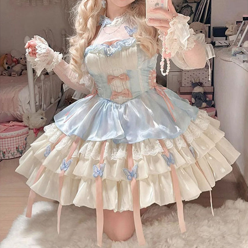 Nibimi Lolita Bow Lace Princess Dress NM3415