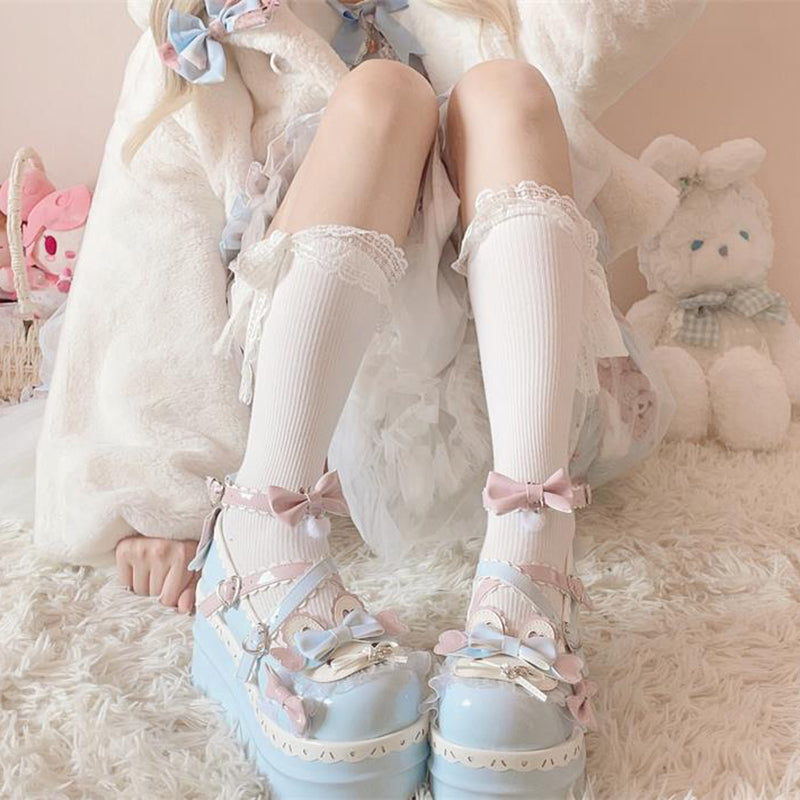 Nibimi Lolita cute rabbit bow shoes NM3434