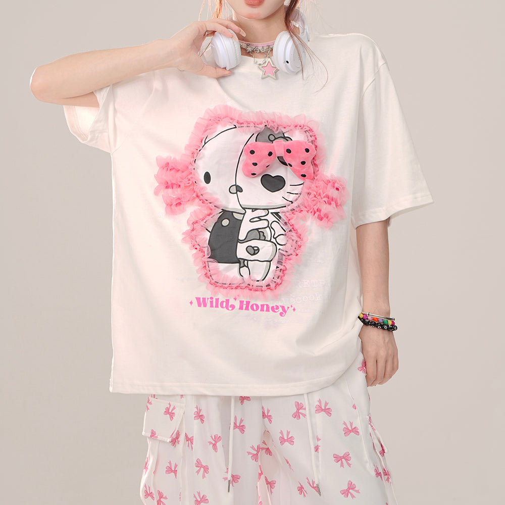 Nibimi kawaii Hello Kitty butterfly T-shirt NM3444