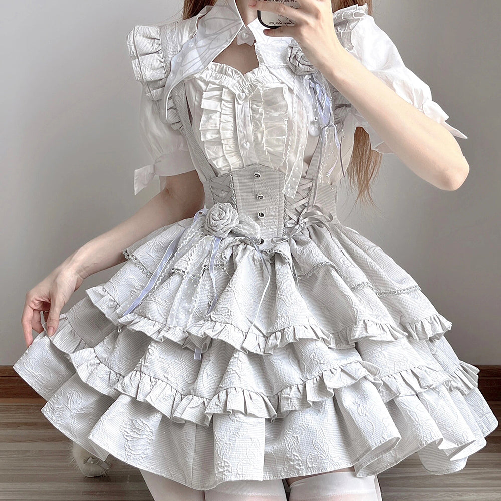 Nibimi Lolita Gothic Lace SK Skirt Set NM3500