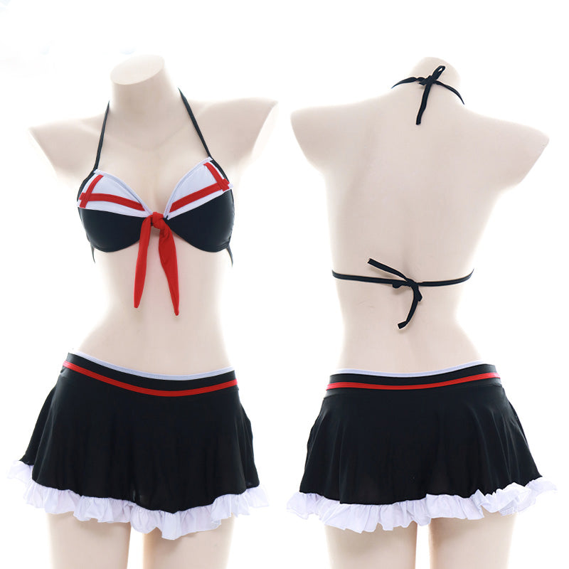 Nibimi Lolita Cheerleading Bow Swimsuit NM3583