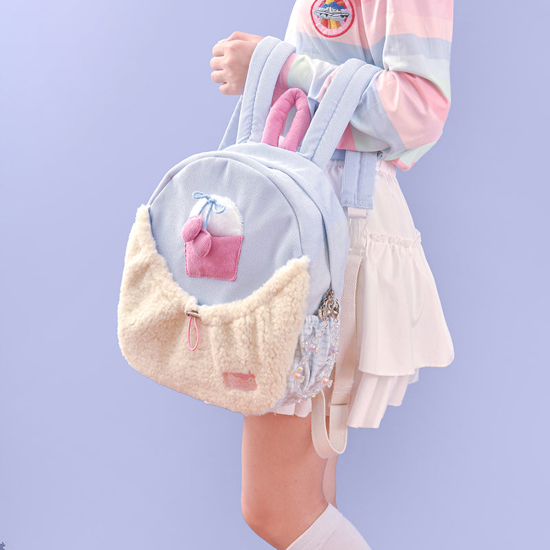 Nibimi kawaii cherry velvet backpack NM3593