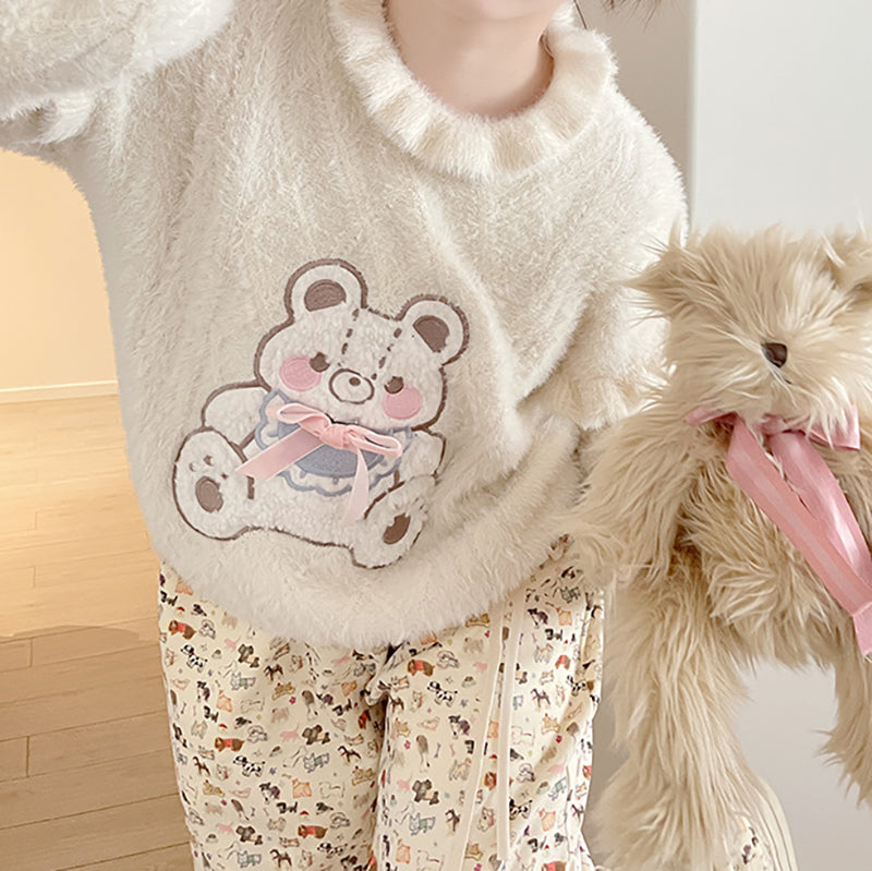 Nibimi kawaii bear knitted sweater NM3596