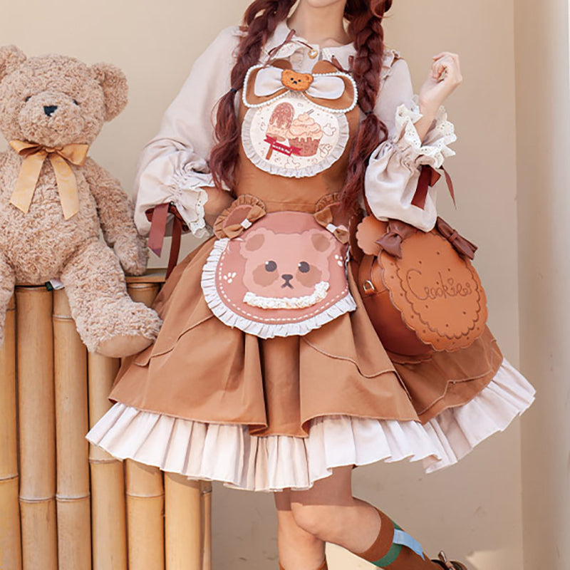 Nibimi Lolita Bear Bow JSK Dress NM3607