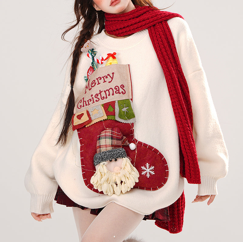 Nibimi kawaii Christmas knitted sweater NM3633