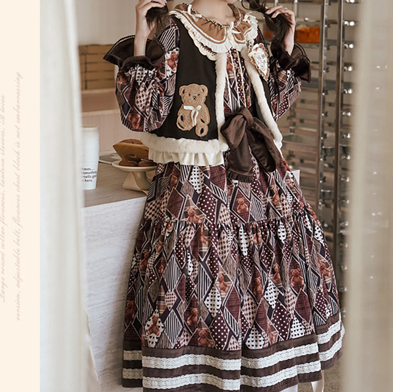 Nibimi Lolita Bear OP Dress NM3676