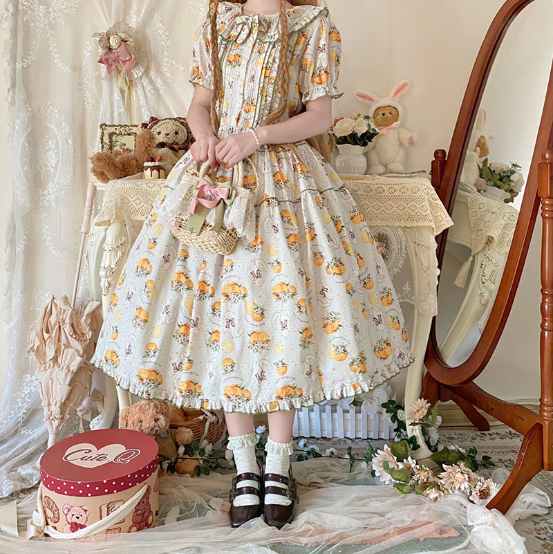 Nibimi Lolita floral rural style OP dress NM3684