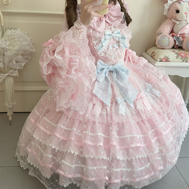 Nibimi Lolita Bow Lace JSK Dress NM3689