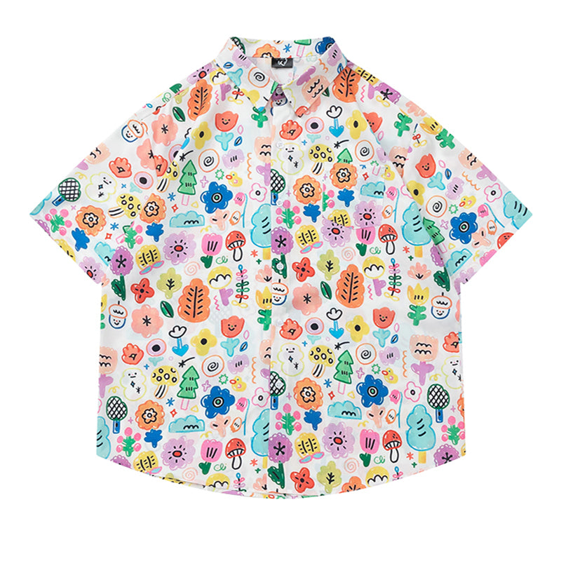 Nibimi Cute Graffiti Short Sleeve Shirt NM2667