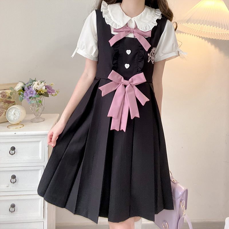 Nibimi Cute Pink Bow Dress NM2388