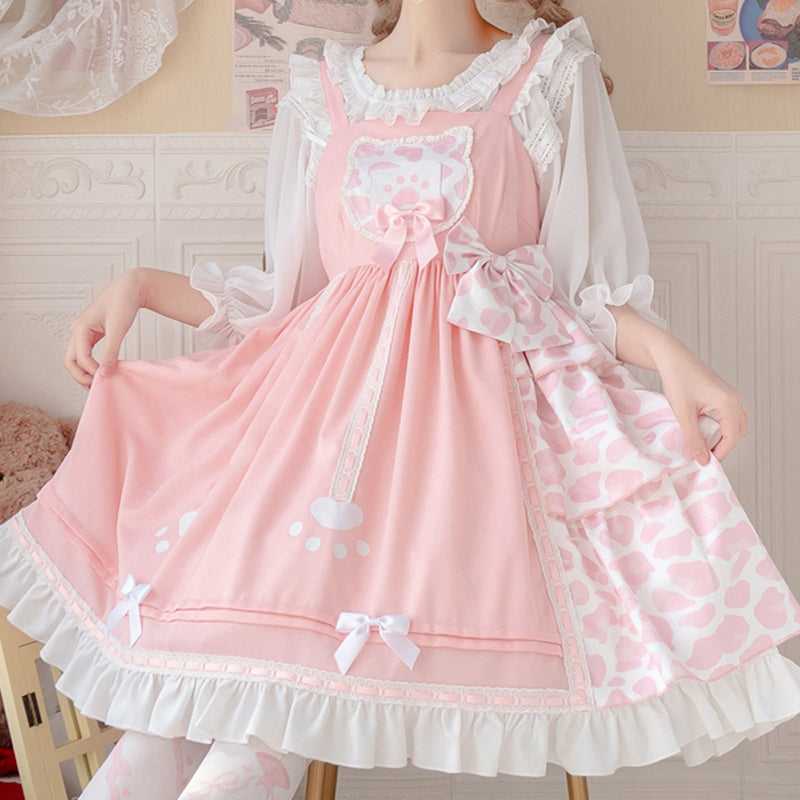 Nibimi Lolita Cute Meow Claw Bow Dress NM2379