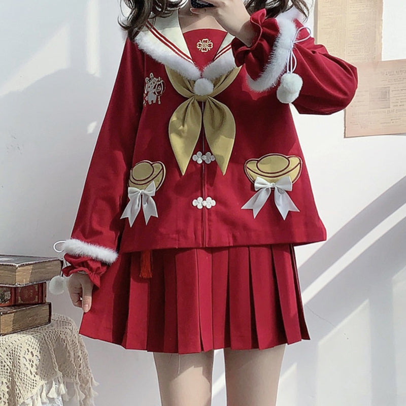 Nibimi Lolita bow jk uniform suit NM2596