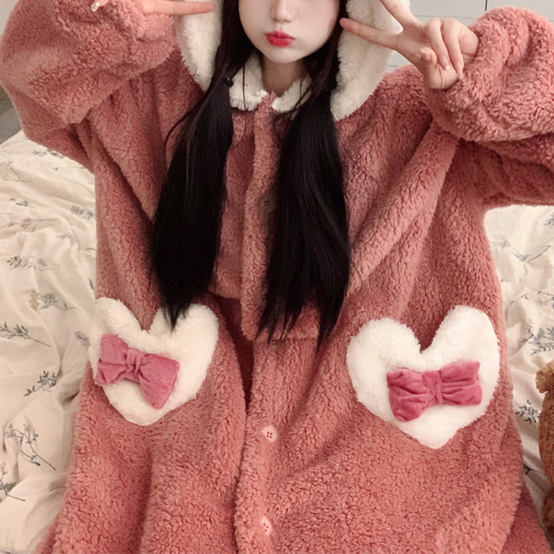 Nibimi cute and sweet hooded pajamas NM2905