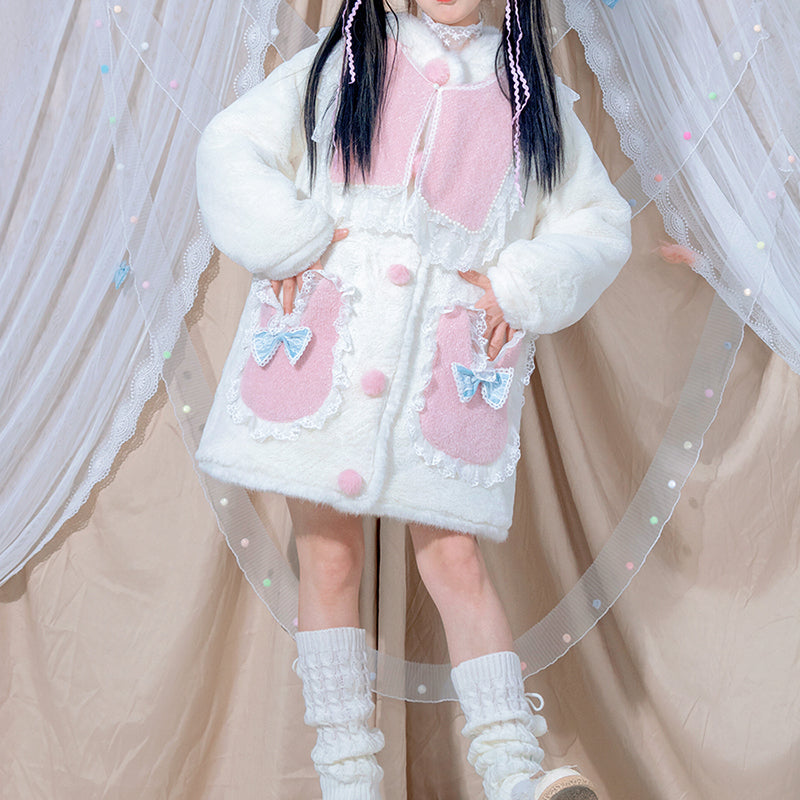 Nibimi cute and sweet rabbit bow coat NM2710