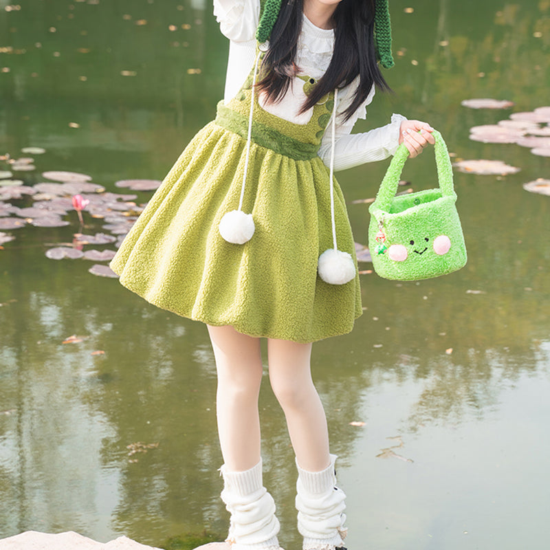 Nibimi cute green suspender skirt NM3025