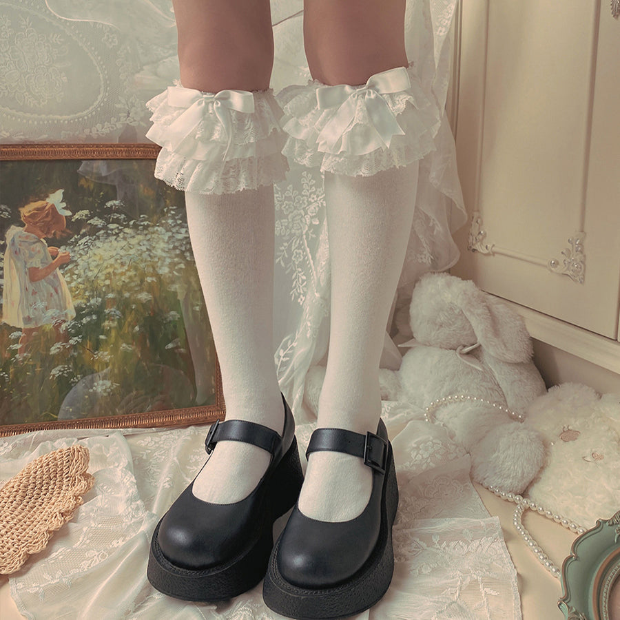 Nibimi Lolita Bow Lace Socks NM1250