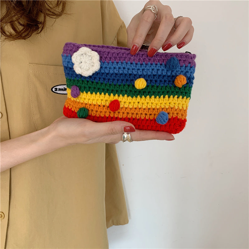 Nibimi Rainbow florets knitted bag NM1482