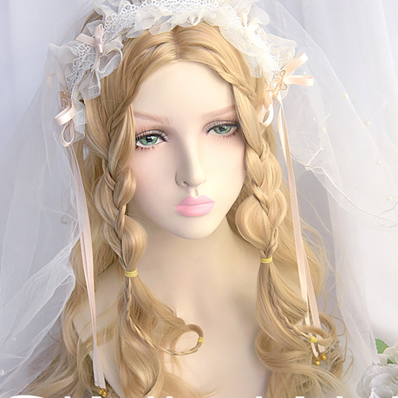 Nibimi Lolita golden long curly wig NM2211