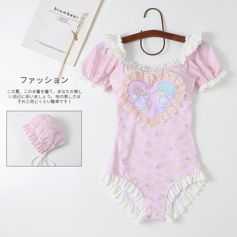 Nibimi Lolita Lovely Heart One-Piece Swimsuit NM2300