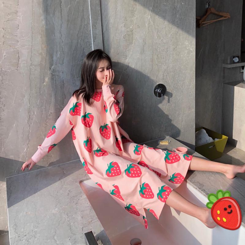 Nibimi Lovely strawberry long nightdress NM389