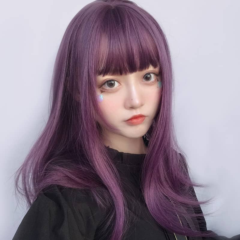 Nibimi cos haze purple pink wig NM2106