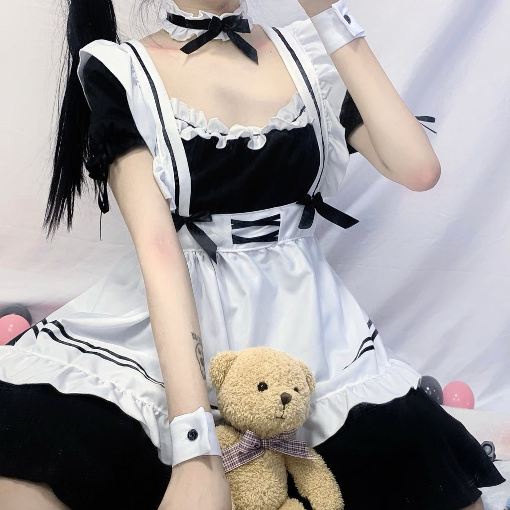 Nibimi Japanese Cute Lolita Cos Maid Dresses NM215