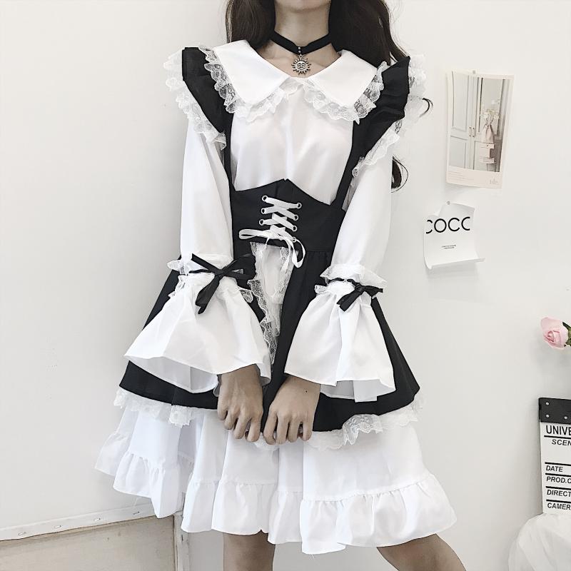 Nibimi Japanese Cute Lolita Gothic Maid Dress NM216