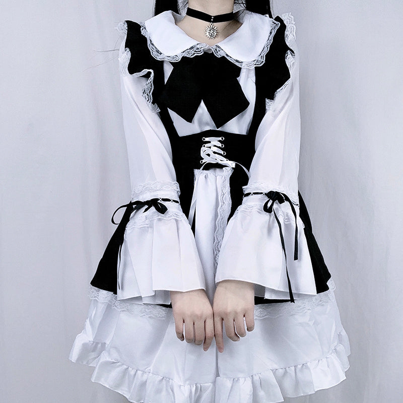 Nibimi Lolita Cos Gothic Maid Dresses NM529