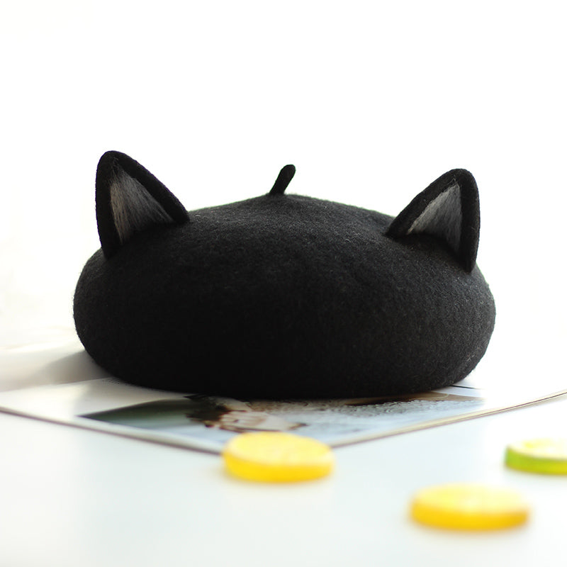 Nibimi Cute Cat ears Wool Berets Hats NM298