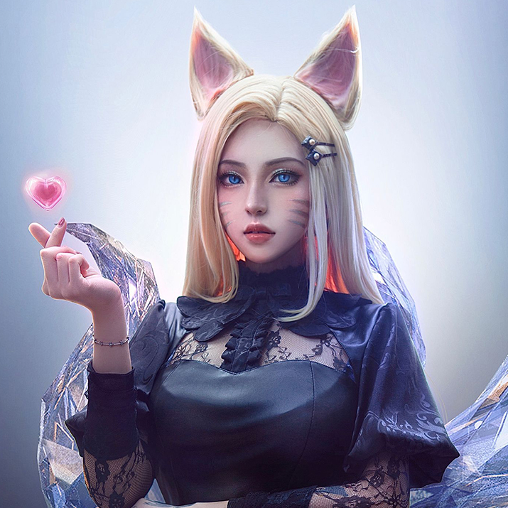 Nibimi League of Legends KDA Ahri Cos Wig NM927